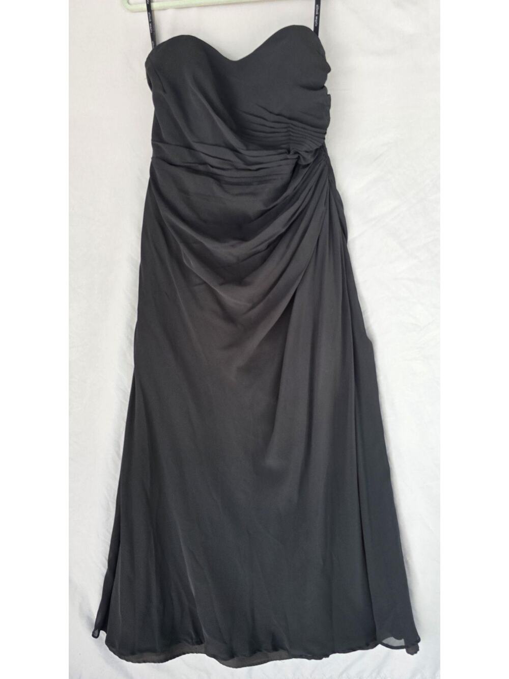 Alfred Angelo Dress Womens 14 Black Strapless Sweetheart Ruched Maxi Gown Formal